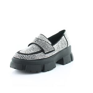 Steve Madden Trifecta Chunky Platform Rhinestone Loafers Womens Size 6